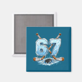 67 Hockey Drip Number Funny Meme Style Boys Graphi Magneet (Voorkant / Achterkant)