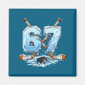 67 Hockey Drip Number Funny Meme Style Boys Graphi Magneet (Voorkant)