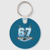 67 Hockey Drip Number Funny Meme Style Boys Graphi Sleutelhanger (Voorkant)