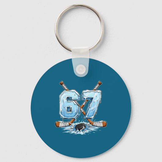 67 Hockey Drip Number Funny Meme Style Boys Graphi Sleutelhanger (Voorkant)