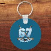 67 Hockey Drip Number Funny Meme Style Boys Graphi Sleutelhanger (Voorkant)