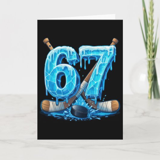 67 Hockey Drip Number Funny Meme Style Six Seven  Kaart (Voorkant)