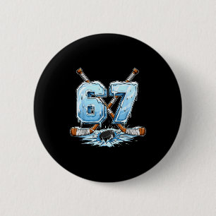 67 Hockey Drip Nummer Funny Meme Stijl Jongens Gra Ronde Button 5,7 Cm