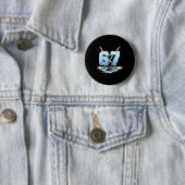 67 Hockey Drip Nummer Funny Meme Stijl Jongens Gra Ronde Button 5,7 Cm (In situ)
