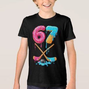 67 hockey Drip Nummer Grappige Zes Zeven 6 7 Meme Tri-Blend Shirt
