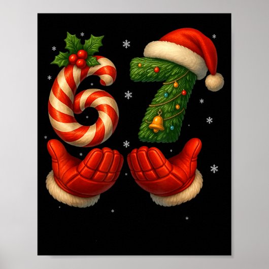 67 Hockey-handen Grappige Kerstmeme Santa  Poster (Voorkant)