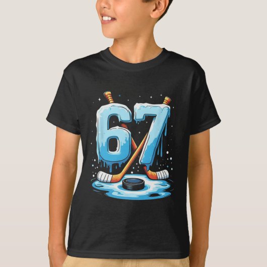 67 Hockey Ice Cream Drip Gen Alpha Slang Boys Men  T-shirt (Voorkant)