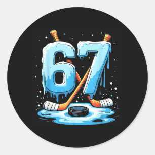 67 Hockey Ijsje Drip Gen Alpha Slang Jongens Manne Ronde Sticker