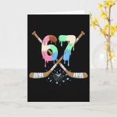 67 Hockeyliefhebber Drip-nummer Grappige Meme Drup Kaart (Gele Bloem)