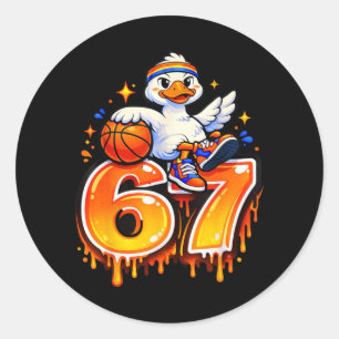 67 Honkbal Gans Grappige Meme Zes Zeven Kinderen J Ronde Sticker
