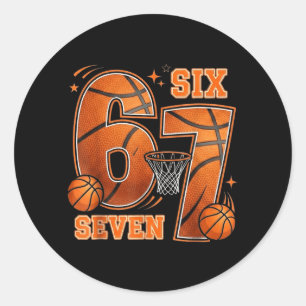 67 Honkbal Verjaardag 6 7 Hoops Ronde Sticker