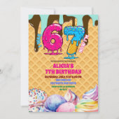 67 ice cream Birthday Party Invitation Kaart (Voorkant)
