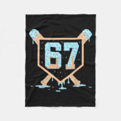 67 Ice Cream Drip Baseball Meme Funny Six Seven Ge Fleece Deken (Voorkant)