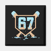 67 Ice Cream Drip Baseball Meme Funny Six Seven Ge Magneet (Voorkant)
