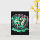 67 Ice Cream Drip Funny Six Seven Baseball  Kaart (Gele Bloem)