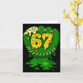 67 Ice Cream Drip Funny Six Seven Baseball  Kaart (Gele Bloem)