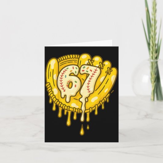 67 Ice Cream Drip Funny Six Seven Baseball  Kaart (Voorkant)