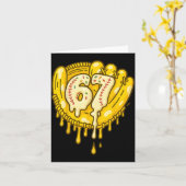 67 Ice Cream Drip Funny Six Seven Baseball  Kaart (Gele Bloem)