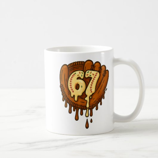 67 Ice Cream Drip Funny Six Seven Baseball  Koffiemok (Rechts)