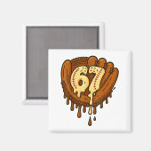 67 Ice Cream Drip Funny Six Seven Baseball  Magneet (Voorkant / Achterkant)