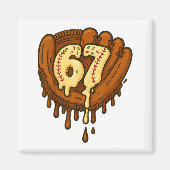 67 Ice Cream Drip Funny Six Seven Baseball  Magneet (Voorkant)