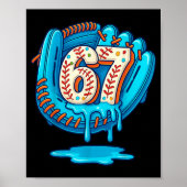 67 Ice Cream Drip Funny Six Seven Baseball Poster (Voorkant)