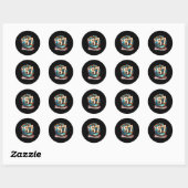 67 Ice Cream Drip Funny Six Seven Baseball  Ronde Sticker (Vel)