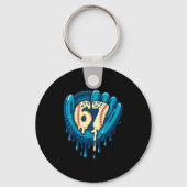 67 Ice Cream Drip Funny Six Seven Baseball  Sleutelhanger (Voorkant)