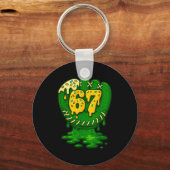 67 Ice Cream Drip Funny Six Seven Baseball  Sleutelhanger (Voorkant)