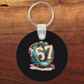67 Ice Cream Drip Funny Six Seven Baseball  Sleutelhanger (Voorkant)