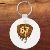 67 Ice Cream Drip Funny Six Seven Baseball  Sleutelhanger (Voorkant)