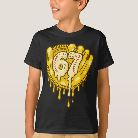 67 Ice Cream Drip Funny Six Seven Baseball T-shirt (Voorkant)