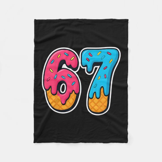 67 Ice Cream Drip Funny Six Seven Gen Alpha Meme S Fleece Deken (Voorkant)