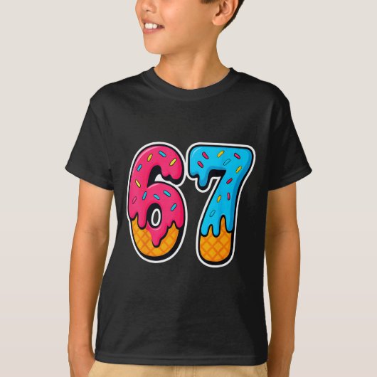 67 Ice Cream Drip Funny Six Seven Gen Alpha Meme S T-shirt (Voorkant)