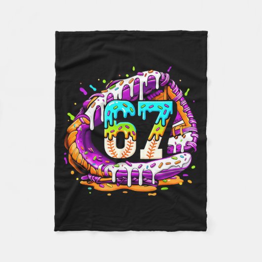 67 Ice Cream Drip Funny Six Seven Player 67th Birt Fleece Deken (Voorkant)
