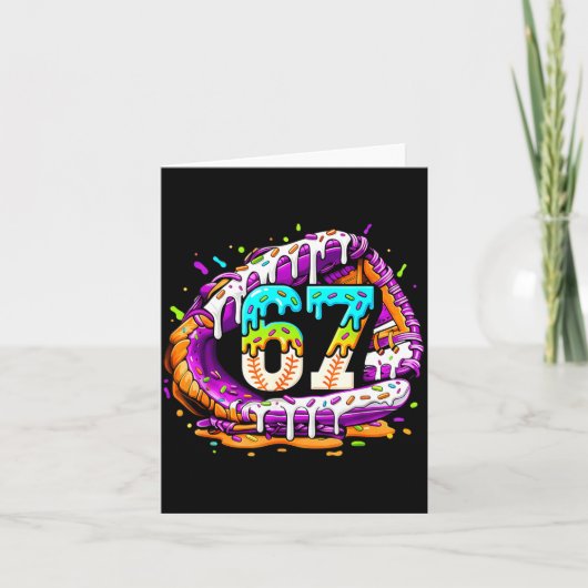 67 Ice Cream Drip Funny Six Seven Player 67th Birt Kaart (Voorkant)