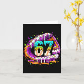 67 Ice Cream Drip Funny Six Seven Player 67th Birt Kaart (Gele Bloem)