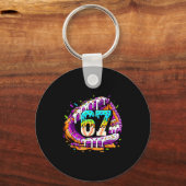 67 Ice Cream Drip Funny Six Seven Player 67th Birt Sleutelhanger (Voorkant)