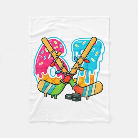 67 Ice Cream Drip Hockey Christmas Light  Fleece Deken (Voorkant)