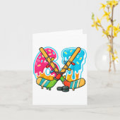67 Ice Cream Drip Hockey Christmas Light  Kaart (Gele Bloem)