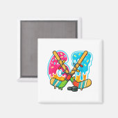 67 Ice Cream Drip Hockey Christmas Light  Magneet (Voorkant / Achterkant)