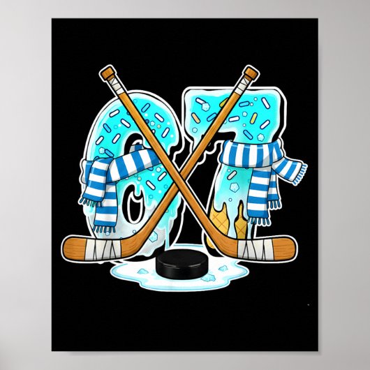 67 Ice Cream Drip Hockey Gen Alpha Slang Six Seven Poster (Voorkant)