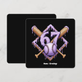 67 Ice Cream Drip Honkbal Meme Funny Retro Sport Kaart (Voorkant / Achterkant)