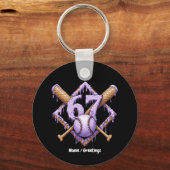 67 Ice Cream Drip Honkbal Meme Funny Retro Sport Sleutelhanger (Voorkant)