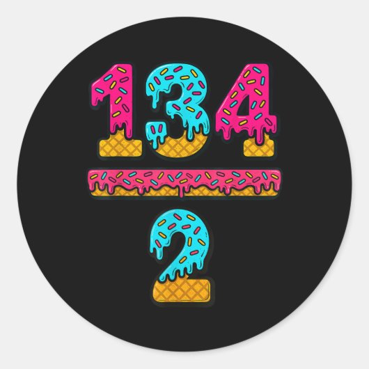 67 Ice Cream Drip Meme Division Math Teacher Gen A Ronde Sticker (Voorkant)