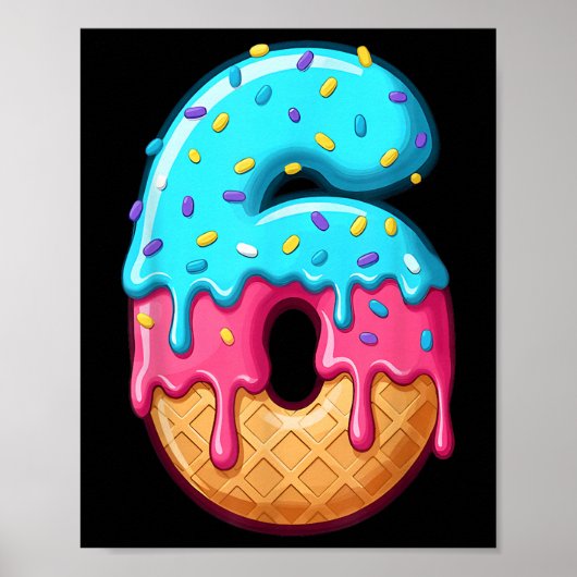 67 Ice Cream Drip Meme Funny 6 7 Halloween Costume Poster (Voorkant)