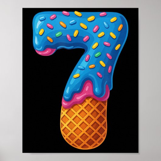 67 Ice Cream Drip Meme Funny Six Seven Gen-alpha C Poster (Voorkant)