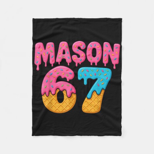 67 Ice Cream Drip Meme Funny Six Seven Gen Alpha S Fleece Deken (Voorkant)