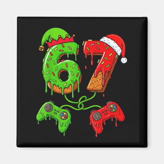 67 Ice Cream Drip Meme Gamer Six Seven Christmas B Magneet (Voorkant)