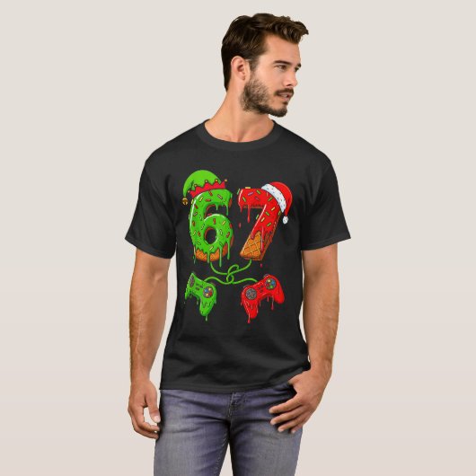 67 Ice Cream Drip Meme Gamer Six Seven Christmas B T-shirt (Voorkant volledig)